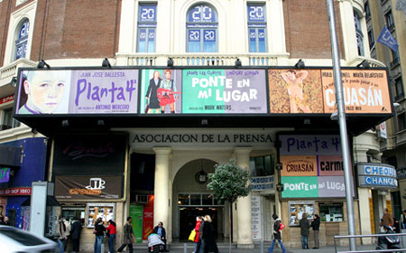 Fachada del edificio del Palacio de la Prensa de Callao, sede de 20minutos de 2001 a 2007